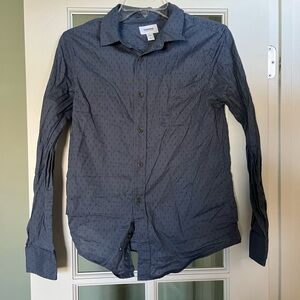 Sonoma Navy Textured Boys Button-Down Shirt